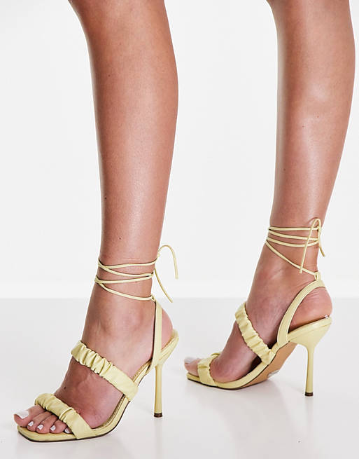  Heels/Topshop Reef high ruched sandal in yellow 