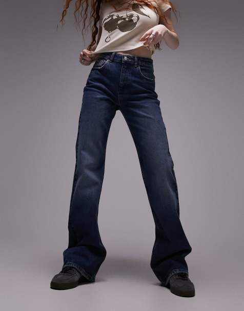 High-rise Bell-bottom Jeans, Semi-stretch High Waist Boot-cut Flare