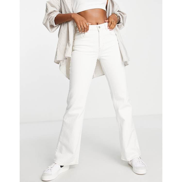 Topshop relaxed flare jeans in white