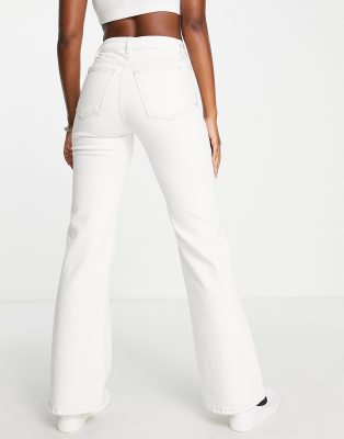 Topshop relaxed flare jeans in white