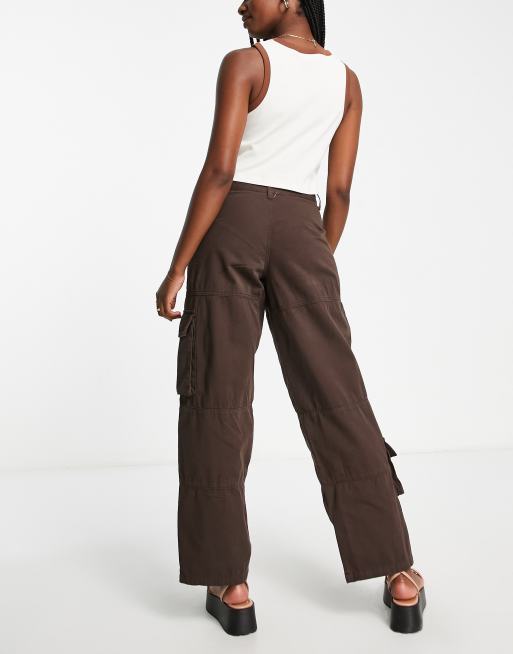 Weekday Thea capri cargo pants in black