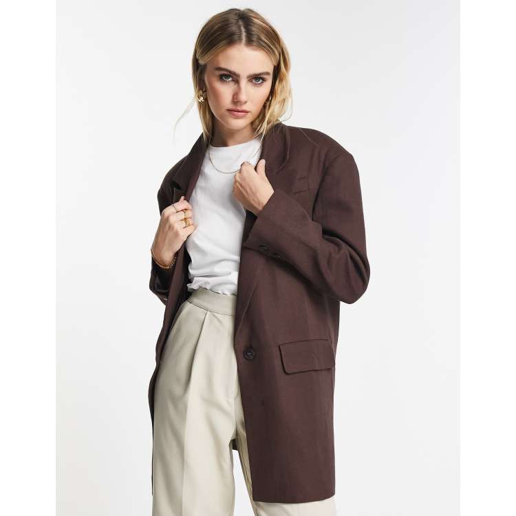 Chocolate blazer womens top