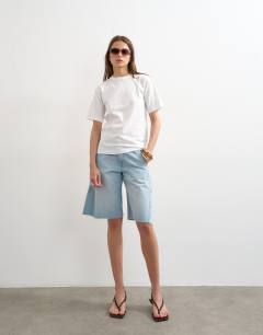 Model wearing Relaxed tee in white