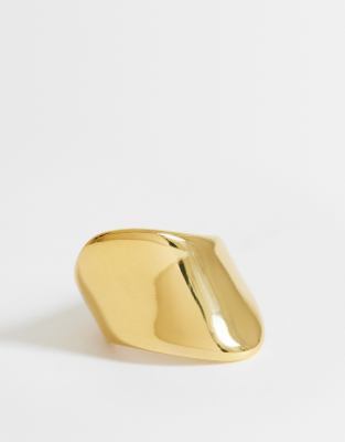 Topshop - Remi - Bague asymétrique en acier inoxydable - Doré