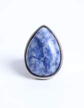 Topshop Remi stainless steel with blue semi precious stone in silver tone