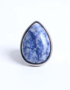 Remi stainless steel with blue semi precious stone in silver tone