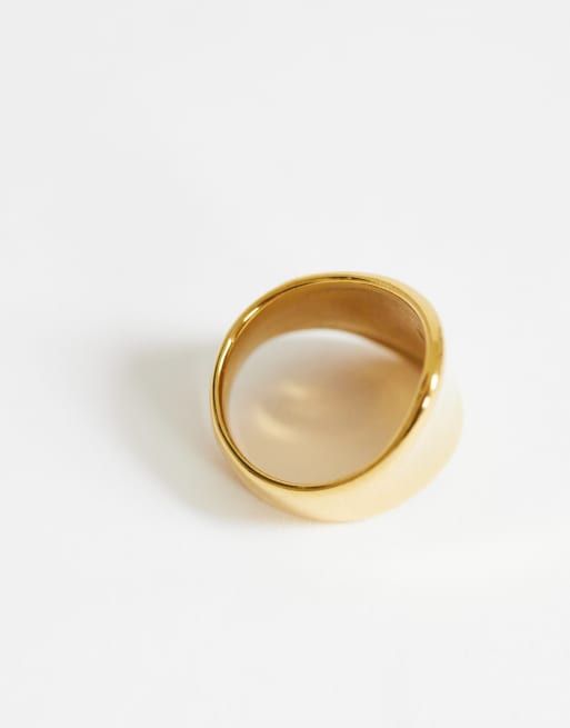 Topshop – Remi – Wasserfester, asymmetrischer Ring aus Edelstahl in Goldoptik, 3 von 3