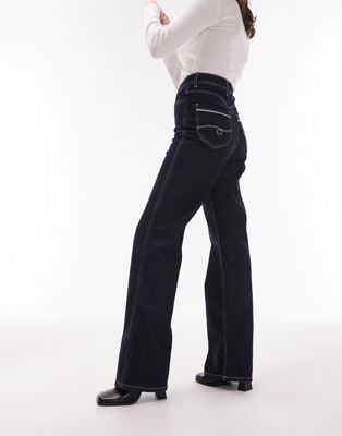 Topshop retro Kort jeans in indigo - ASOS Price Checker