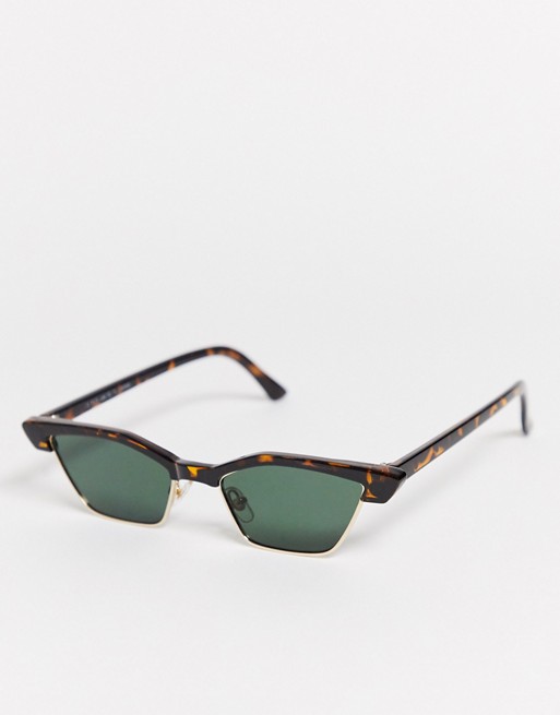 Topshop retro square sunglasses in tortoiseshell