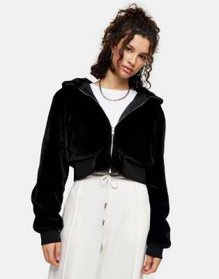 Topshop faux fur zip 2025 up hoodie