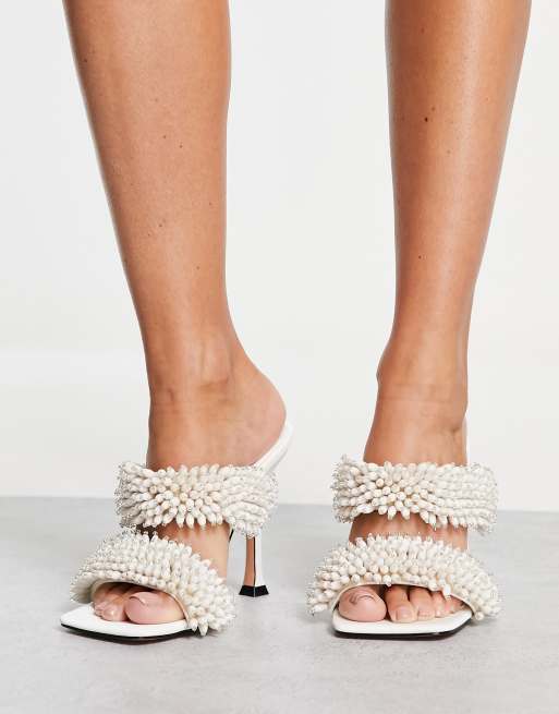 Beaded heeled hot sale sandals