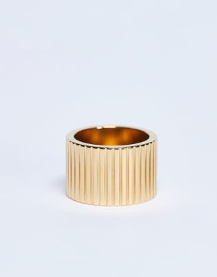 Topshop - Rhodes - Bague en acier inoxydable étanche - Doré