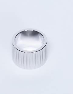 Model wearing Rhodes waterproof stainless steel ring in silver
