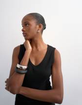 Topshop rib v-neck vest in black