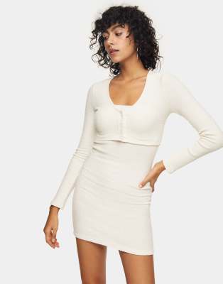 topshop ribbed cardigan dress