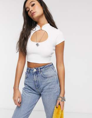 ribbed cutout top