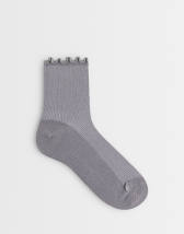 Topshop ribbed frill socks in grey