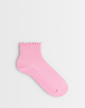 Topshop ribbed frill socks in pink