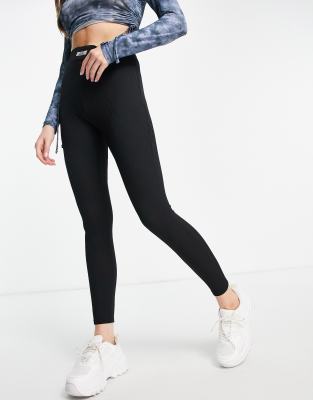 Topshop Velvet Label Front High Waist Leggings In Black