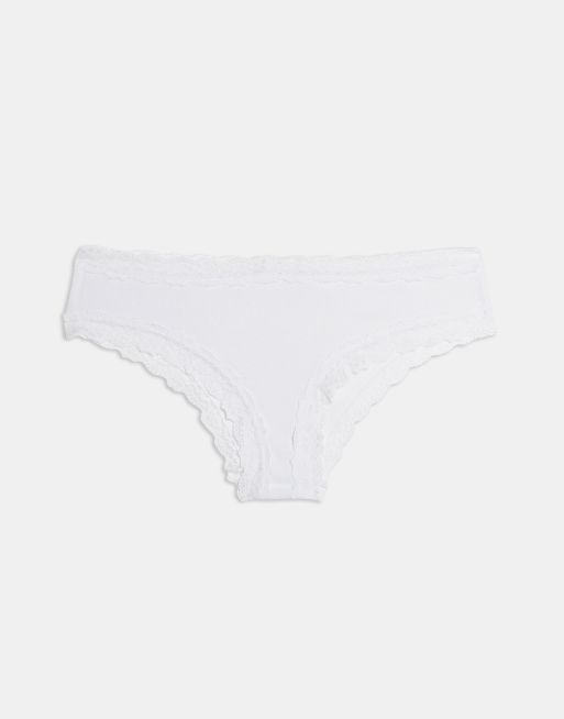 Topshop ribbed panties in white | ASOS