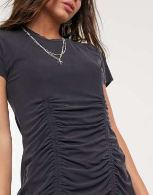 topshop ruched mini dress