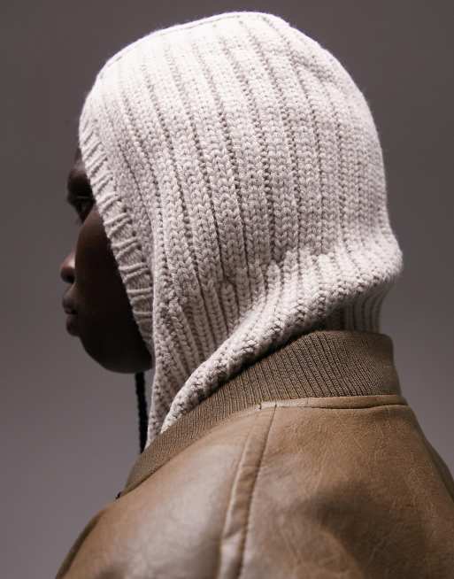 Topshop ribben balaclava in biscuit, 4 of 4