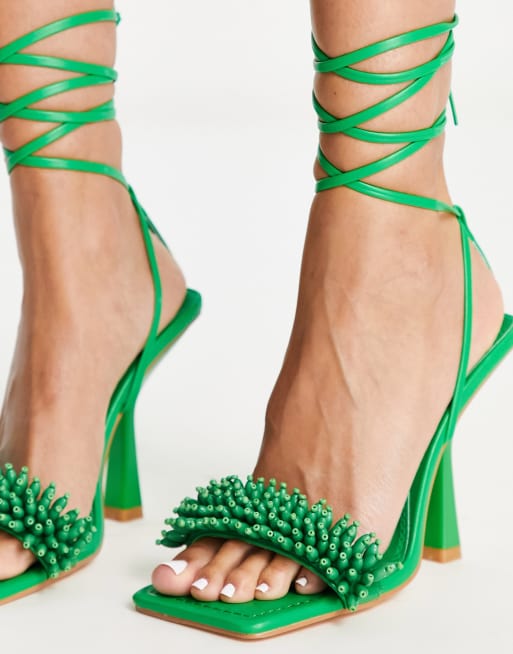 Beaded ankle sandals sale