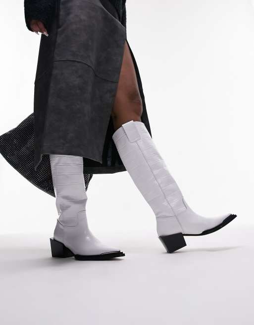 Topshop white western outlet boots