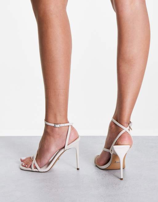 Topshop Rise strappy high heeled sandals in off white ASOS