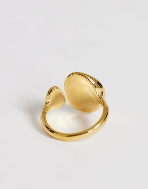 Topshop Rita waterproof stainless steel ring in gold, 2 of 3