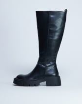 Topshop Riya knee high chunky boots in black