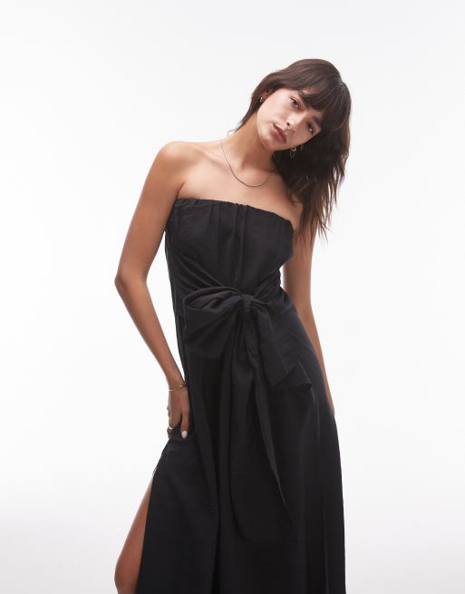 Topshop Robe bustier nouee sur le devant Noir