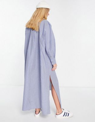 Robes Topshop - Robe chemise oversize en popeline à rayures