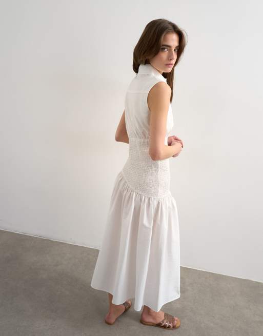 Robe Topshop Sans Manches Ourlet Tombant - Taille 6 Multicolore - Longue Et Féminine