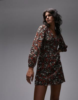 Robe Topshop Noire Brodée Fleurs – Taille L, Neuve Sans étiquette