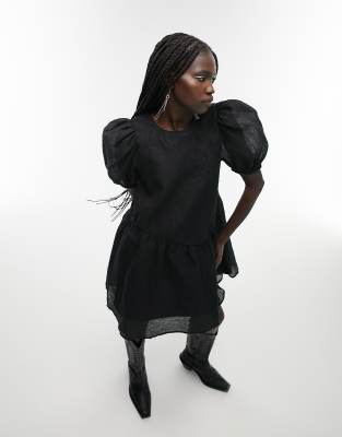 Robe zara best sale noire manches bouffantes