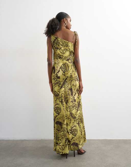 Topshop - Robe habillée longue avec buste à rabat et imprimé cachemire fleuri, 3 de 4