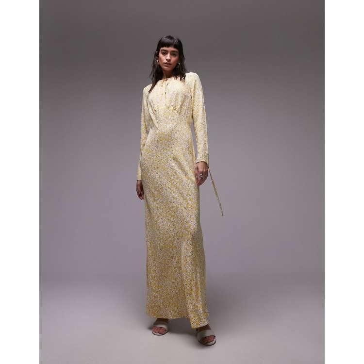Topshop Robe longue a fleurs Jaune ClassicfuncenterShops