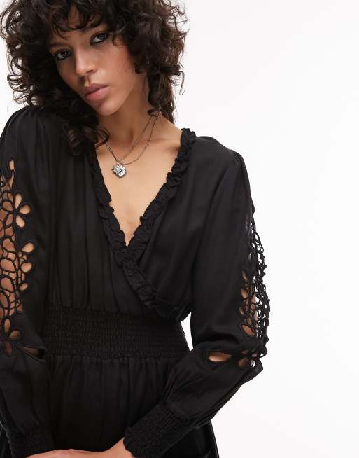 Robe Topshop Noire Découpée Laser - Dcolleté & Moulante - Neuve Avec étiquettes