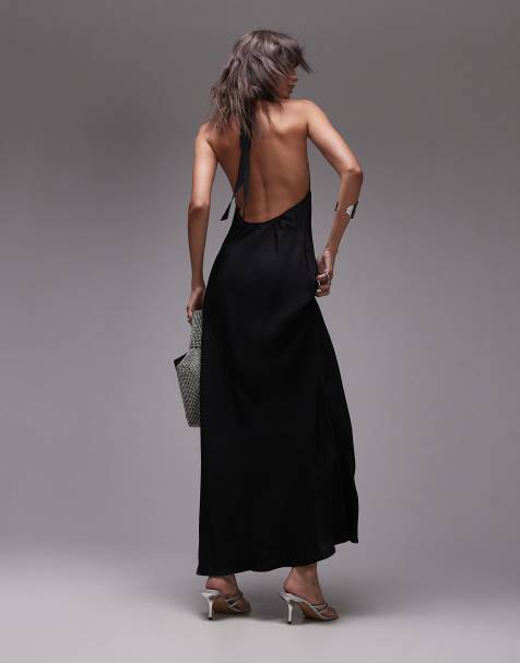 Topshop - Robe longue décontractée à dos-nu - Noir - view 1