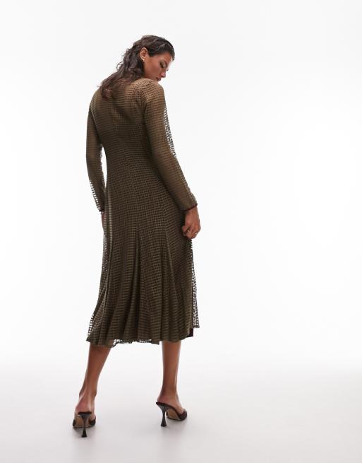 Robe dentelle kaki best sale
