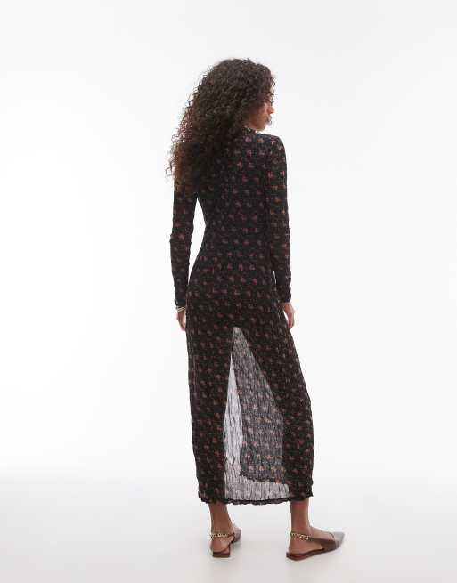 Top Haut/Robe Transparent à Fleurs TopShop – Taille 10 – Neuf Sans étiquettes