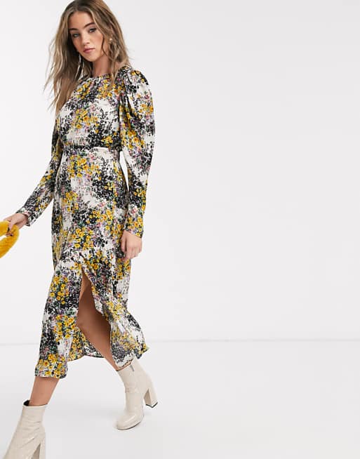 Topshop - Robe mi-longue à imprimé fleuri vintage - Multicolore | ASOS