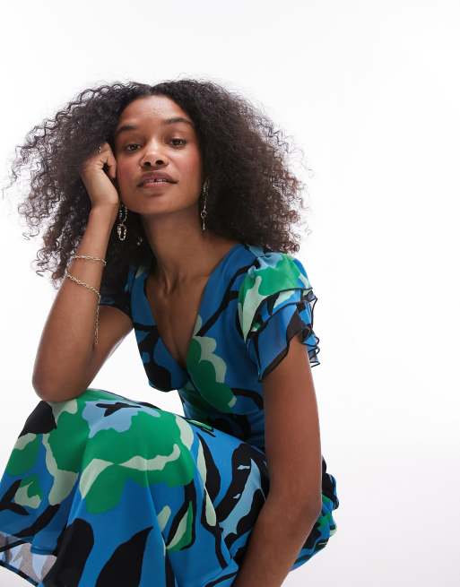 Robe de soirée imprimé fleuri sale