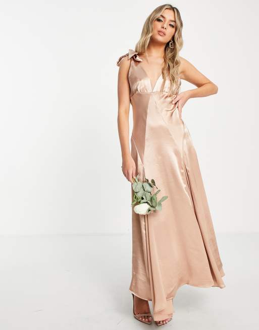 Topshop - Robe nuisette de demoiselle d'honneur avec empiècement contrastant - Blush