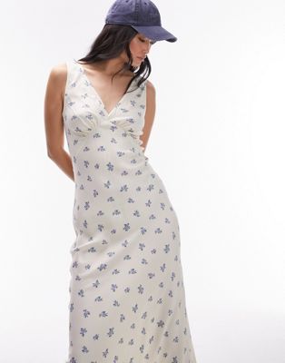 Topshop v neck midi length slip dress in vintage floral vintage floral  - ASOS Price Checker