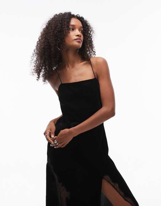 Robe nuisette noire longue new arrivals
