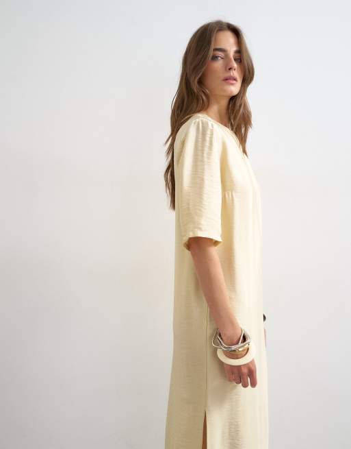 Topshop - Robe t-shirt longue - Citron vert délavé, 2 de 4