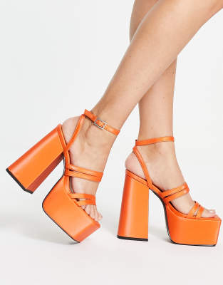 orange platform sandals