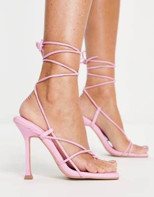 Topshop Roisin ghillie tie sandal in pink